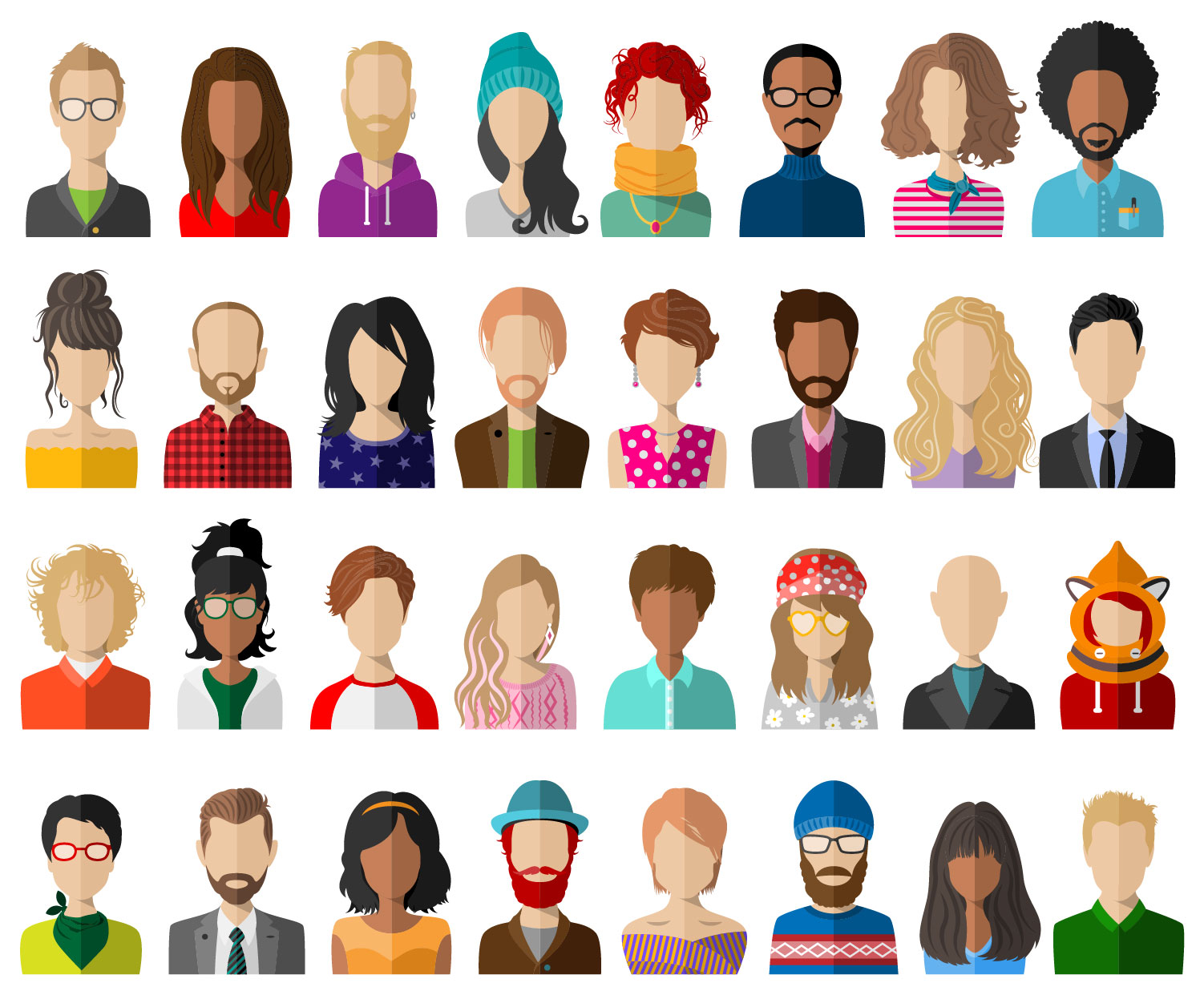 Diverse Human Illustration Graphic