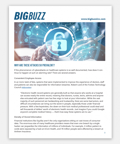 Big Buzz Healthcare Cybersecurity