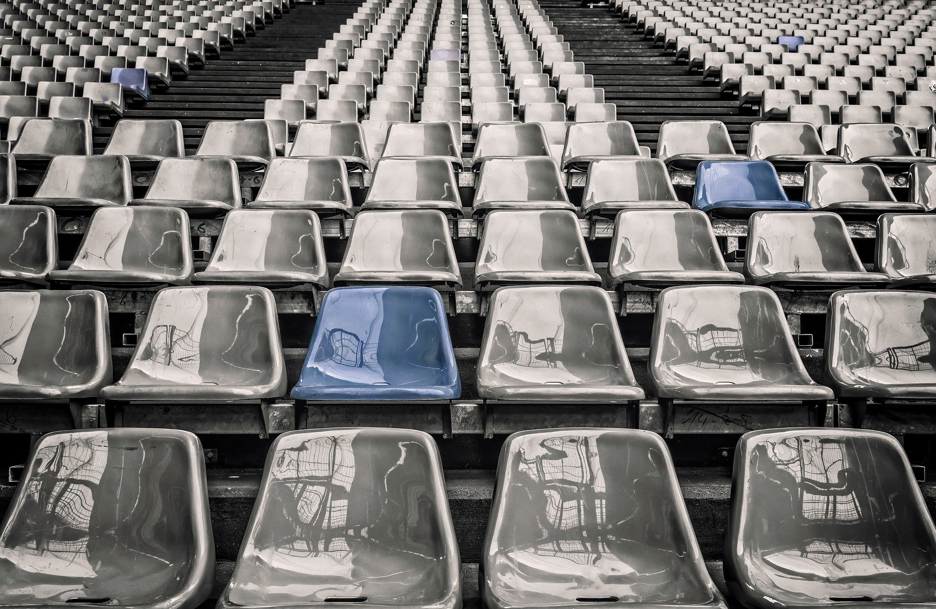 Empty seats in a stadium