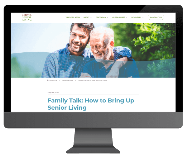 Big Buzz Inc. – Crista Senior Living Content Mockup Big Buzz Inc. - Crista Senior Living Content Mockup