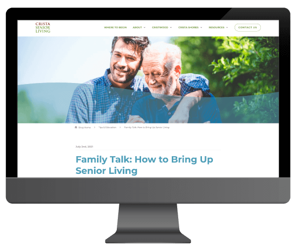 Big Buzz Inc. - Crista Senior Living Content Mockup