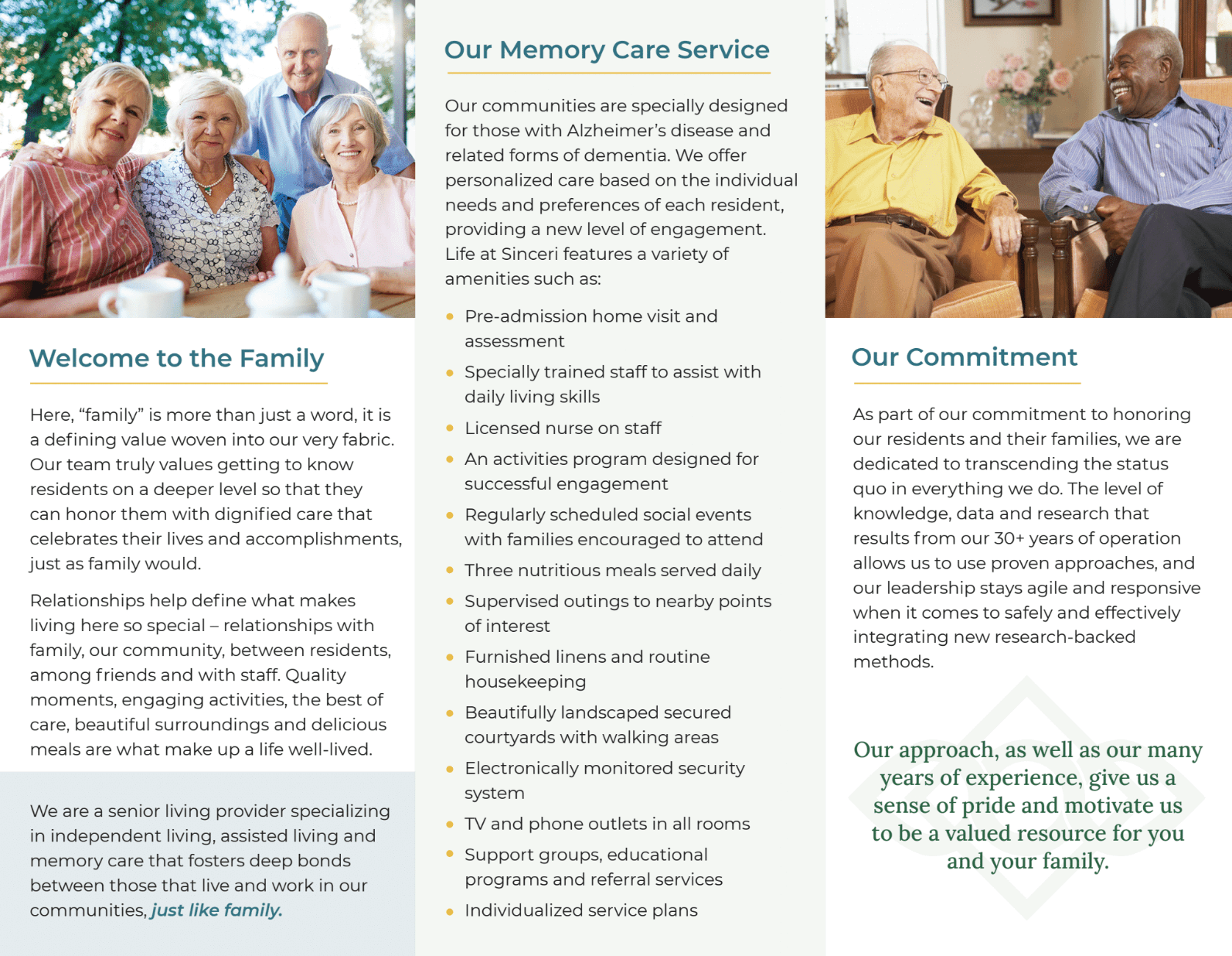 Sinceri – Inside Brochure Sinceri - Inside Brochure
