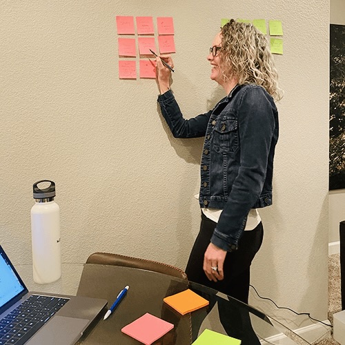 Wendy O’Donovan Phillips taking notes at Big Buzz Inc.